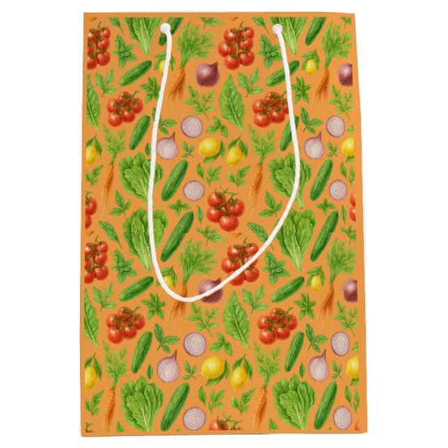 Vegetable Garden Gift Bag — Clementine Mittlere Geschenktüte (Vorderseite)
