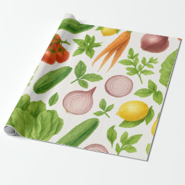 Vegetable Garden Wrapping Paper | Kitchen Gift Geschenkpapier