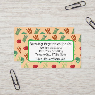 Vegetable Themed Custom Business Cards Visitenkarte