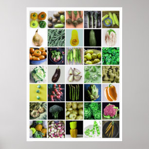 VEGETABLES Collage - Gelb/Grün Poster