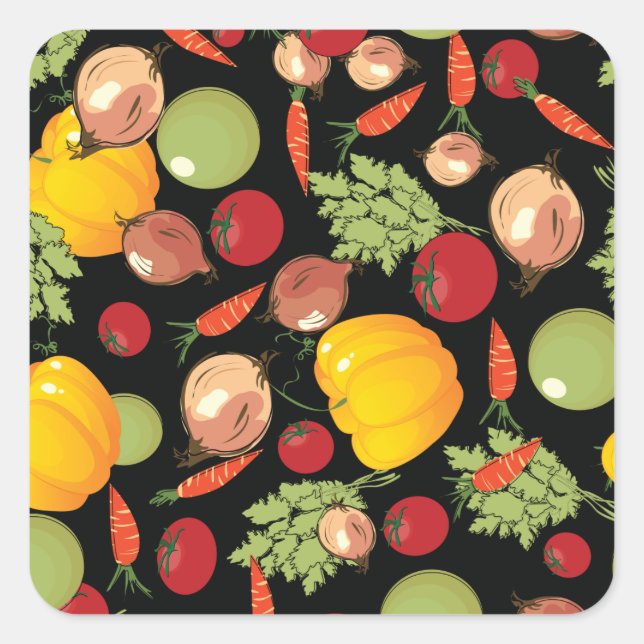 Vegetables Pattern Quadratischer Aufkleber (Vorderseite)