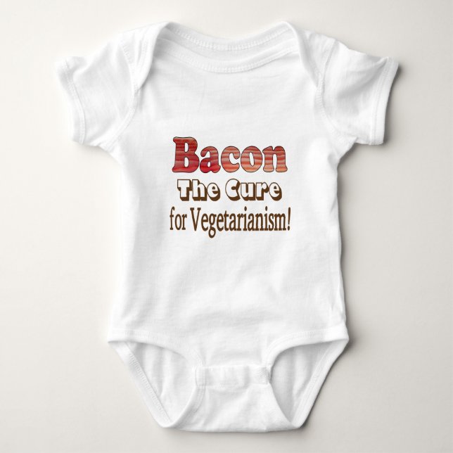 Vegetarian Bacon Baby Strampler (Vorderseite)