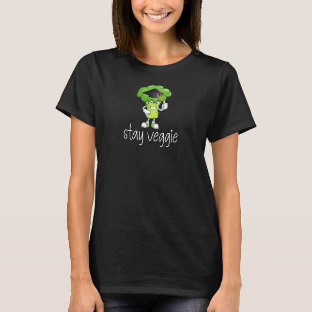 Vegetarian Broccoli Vegan Bachelor Master School T-Shirt (Vorderseite)