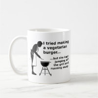 Vegetarian Burger Funny Fleisch Tasse Spaß