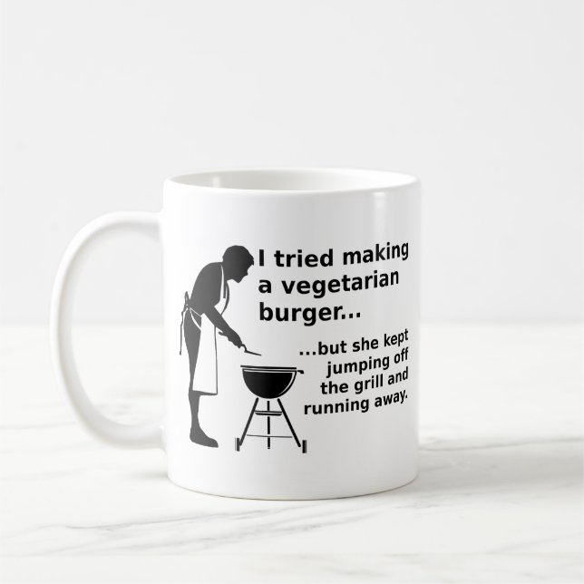 Vegetarian Burger Funny Fleisch Tasse Spaß (Links)