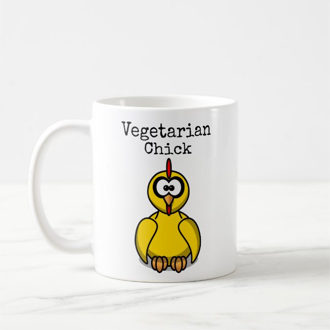 Vegetarian Chick Cartoon Kaffeetasse (Links)
