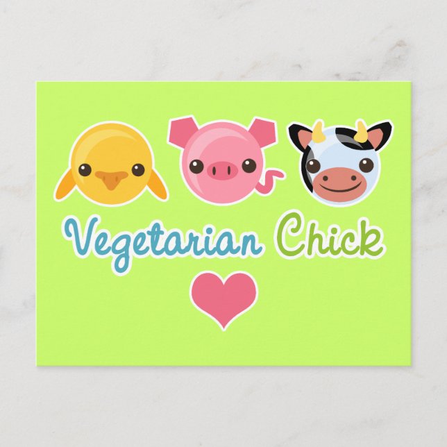 Vegetarian Chick Postkarte (Vorderseite)