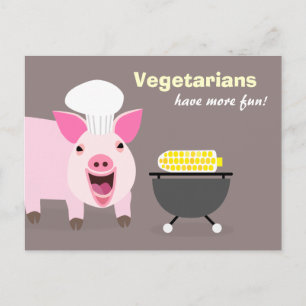 Vegetarian Pig Postcard Postkarte
