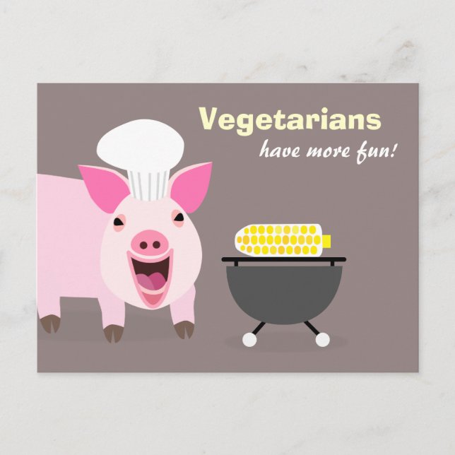Vegetarian Pig Postcard Postkarte (Vorderseite)