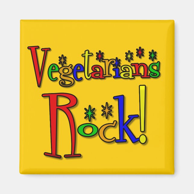 Vegetarians Rock (Retro-Stil) Magnet (Vorne)