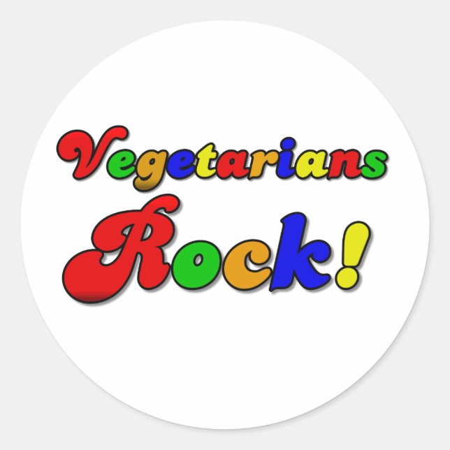 Vegetarians Rock Runder Aufkleber (Vorderseite)