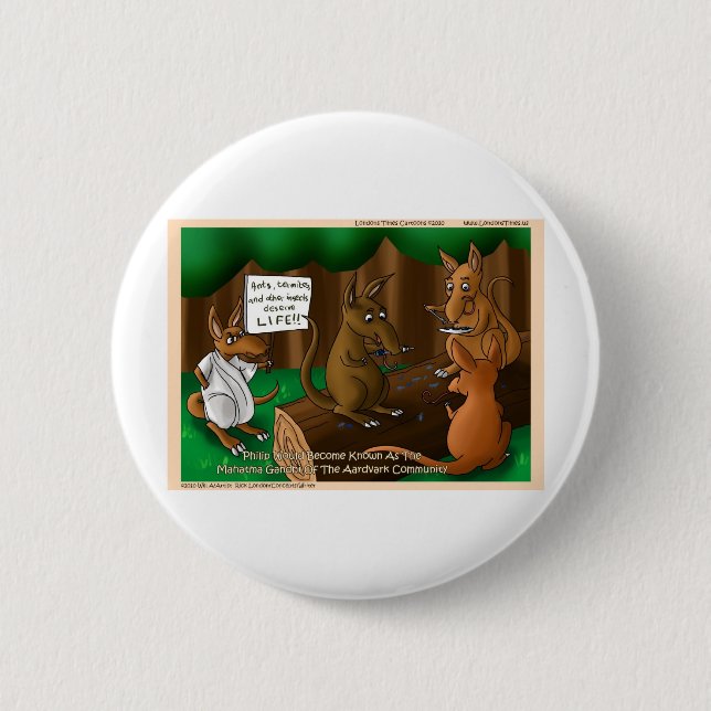 Vegetarier Aardvark Funny T-Shirts Geschenke Tasse Button (Vorderseite)