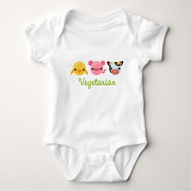 Vegetarier Baby Strampler (Vorderseite)