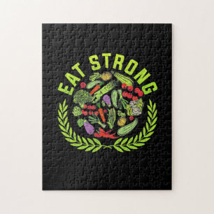 Vegetarier essen stark puzzle
