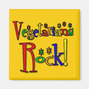 Vegetarier-Felsen (Retro Art) Magnet