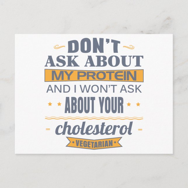 Vegetarier Frag nicht über mein Protein Postkarte (Vorderseite)