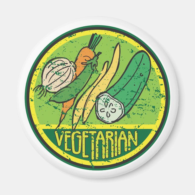 Vegetarier Grunge Magnet (Vorne)