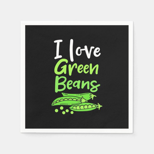 Vegetarier I Liebe Grüne Bohnen Serviette (Vorderseite)