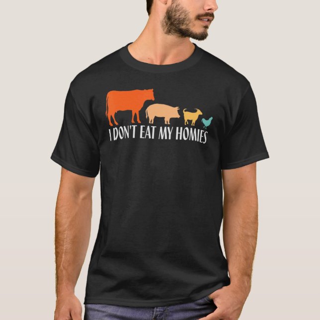 Vegetarier, ich esse meine Heime nicht, lustiger V T-Shirt (Vorderseite)