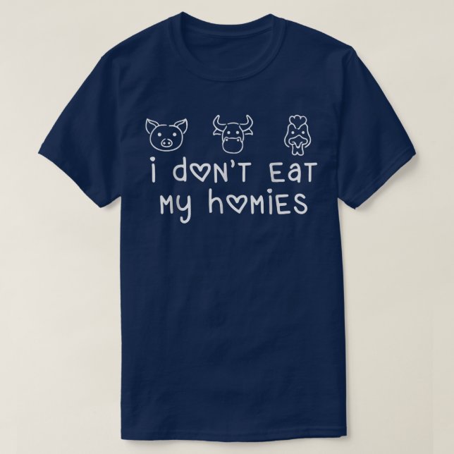Vegetarier Ich esse meine Homies nicht lustig Vega T-Shirt (Design vorne)