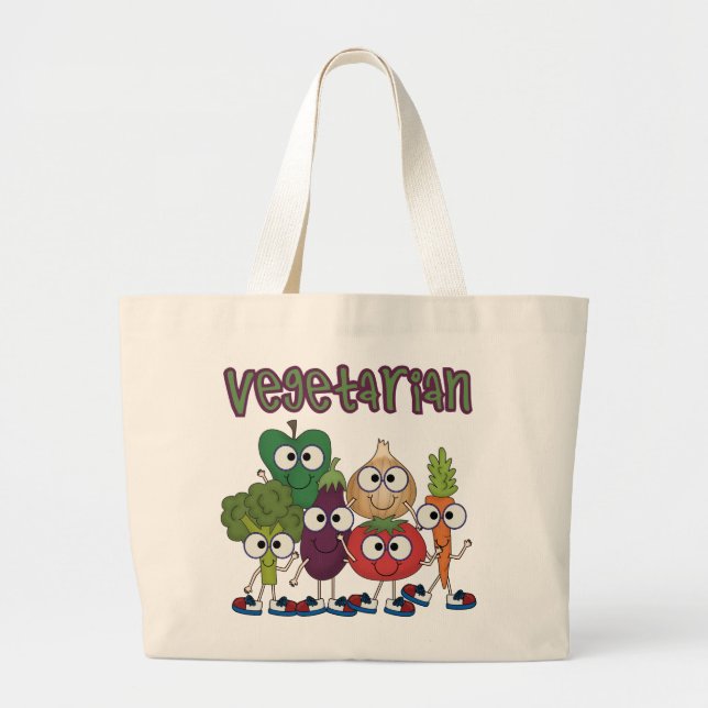 Vegetarier Jumbo Stoffbeutel (Vorne)