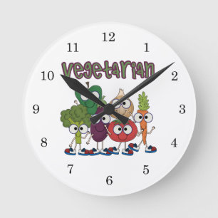 Vegetarier Runde Wanduhr
