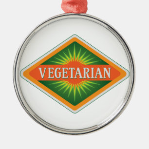 Vegetarier Silbernes Ornament