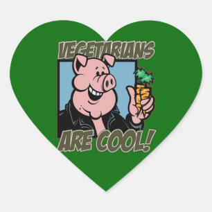 Vegetarier sind Cool Herz-Aufkleber