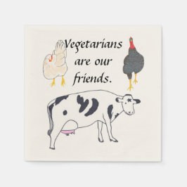 Vegetarier sind unsere Freunde Erntedank Napkins Serviette