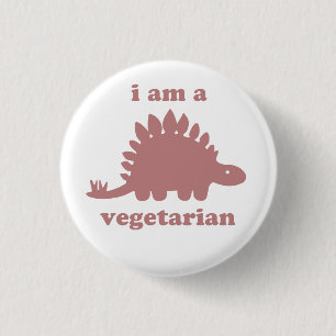Vegetarier Stegosaurus Dinosaur - Rosa Button