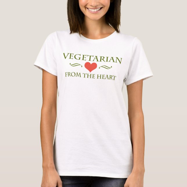 Vegetarier vom Herzen T-Shirt (Vorderseite)