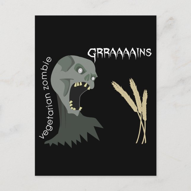 Vegetarier Zombie will Graaains! Postkarte (Vorderseite)