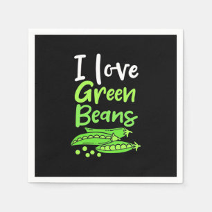 Vegetarisch Ich liebe grüne Bohnen Serviette