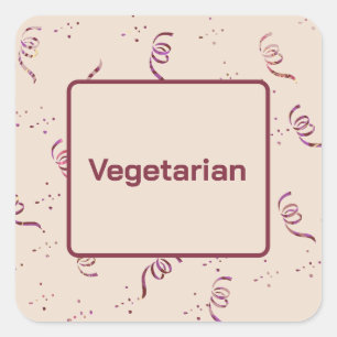 Vegetarische Ernährungsanforderungen für Geburtsta Quadratischer Aufkleber