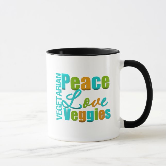 Vegetarische FriedensLiebeVeggies Tasse (Rechts)