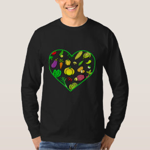 Vegetarische Herzspeise Vegan No Meet Pflanze basi T-Shirt