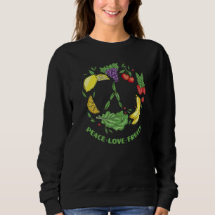 Vegetarische Liebe Peace Sign Frucht Vegan Veggie  Sweatshirt