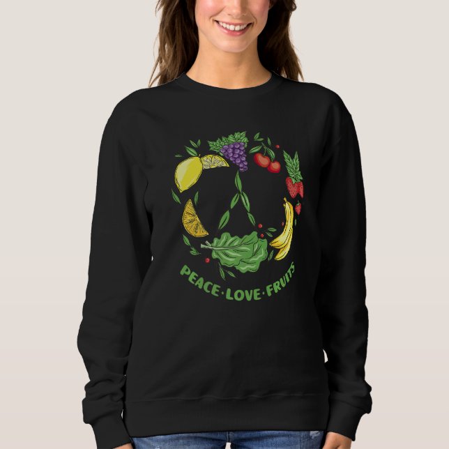 Vegetarische Liebe Peace Sign Frucht Vegan Veggie  Sweatshirt (Vorderseite)