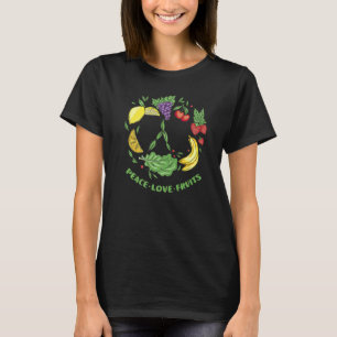 Vegetarische Liebe Peace Sign Frucht Vegan Veggie  T-Shirt