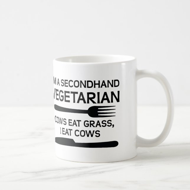 Vegetarische lustige gebrauchtTasse Kaffeetasse (Rechts)
