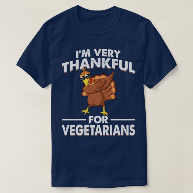 Vegetarischer Erntedank Funny Dabbing Türkei Veget T-Shirt (Design vorne)