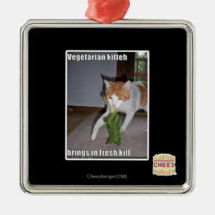 Vegetarischer Kitteh Ornament Aus Metall