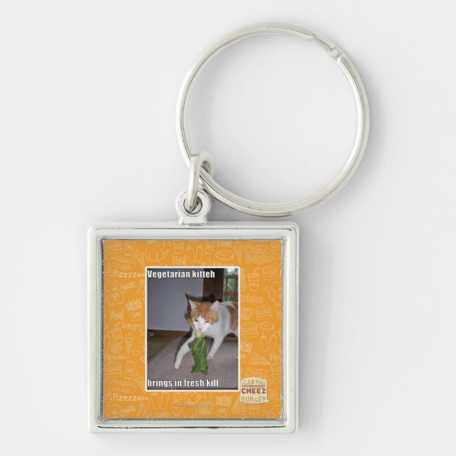 Vegetarischer Kitteh Schlüsselanhänger (Vorne)