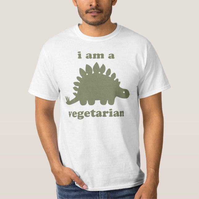 Vegetarischer Stegosaurus-Dinosaurier - Grün T-Shirt (Vorderseite)