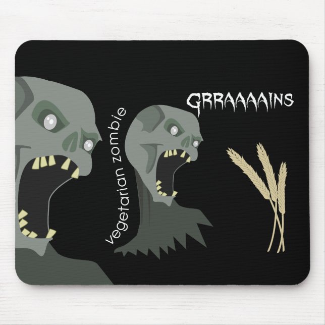 Vegetarischer Zombie will Graaaains! Mousepad (Vorne)