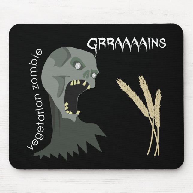 Vegetarischer Zombie will Graaaains! Mousepad (Vorne)