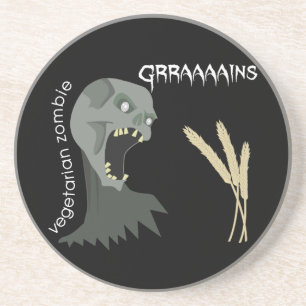 Vegetarischer Zombie will Graaaains! Sandstein Untersetzer