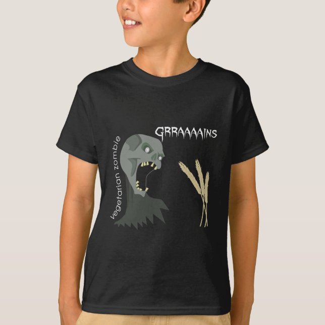 Vegetarischer Zombie will Graaaains! T-Shirt (Vorderseite)