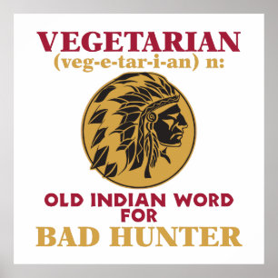 Vegetarisches altes indisches Wort für Bad Hunter Poster