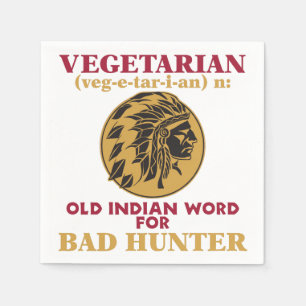 Vegetarisches altes indisches Wort für Bad Hunter Serviette